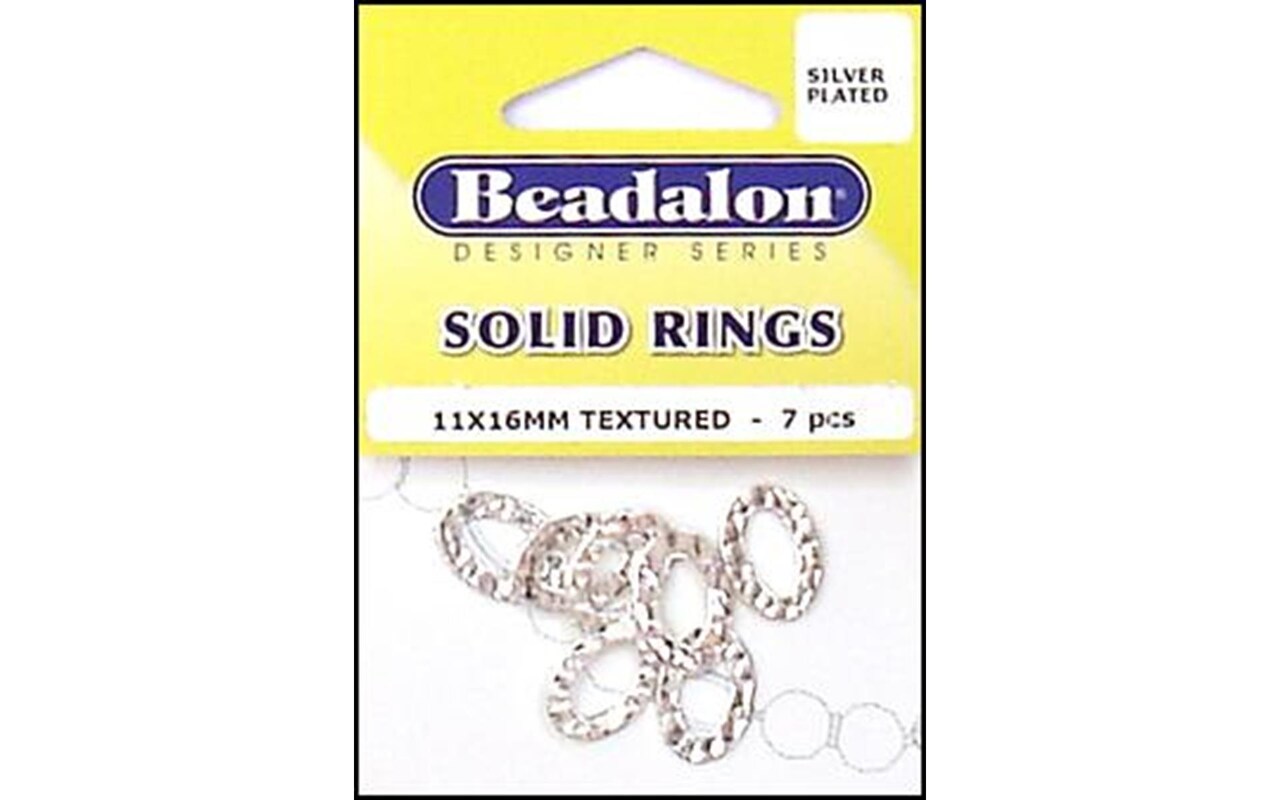 Beadalon Solid Ring 11X16 Slvr Plated 7pc